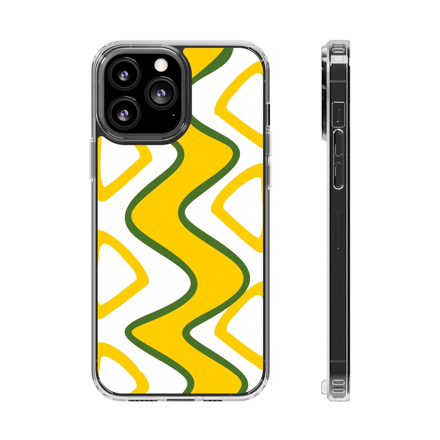 Bright Yellow Abstract With Shape Clear Cases