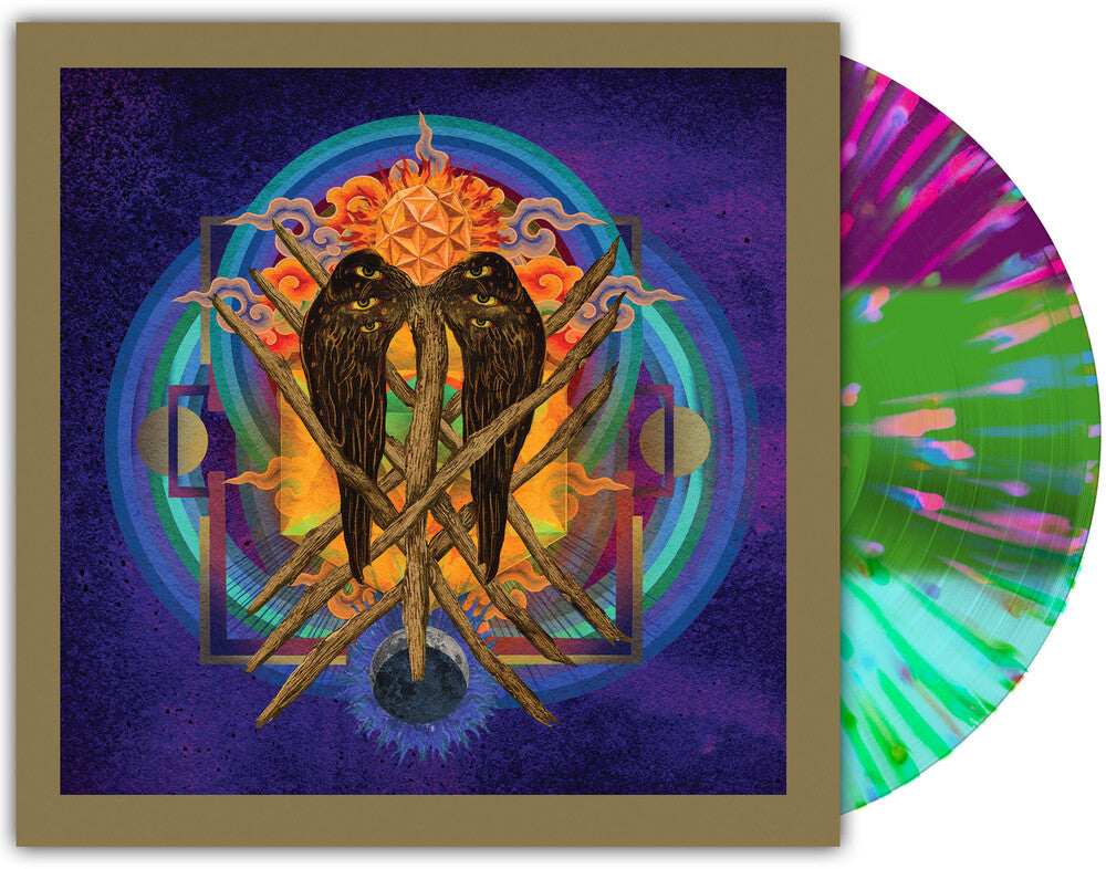 Yob - Our Raw Heart [Deep Purple, Kelly Green and Electric Blue Striped with Rainbow Splatter] Vinyl Record