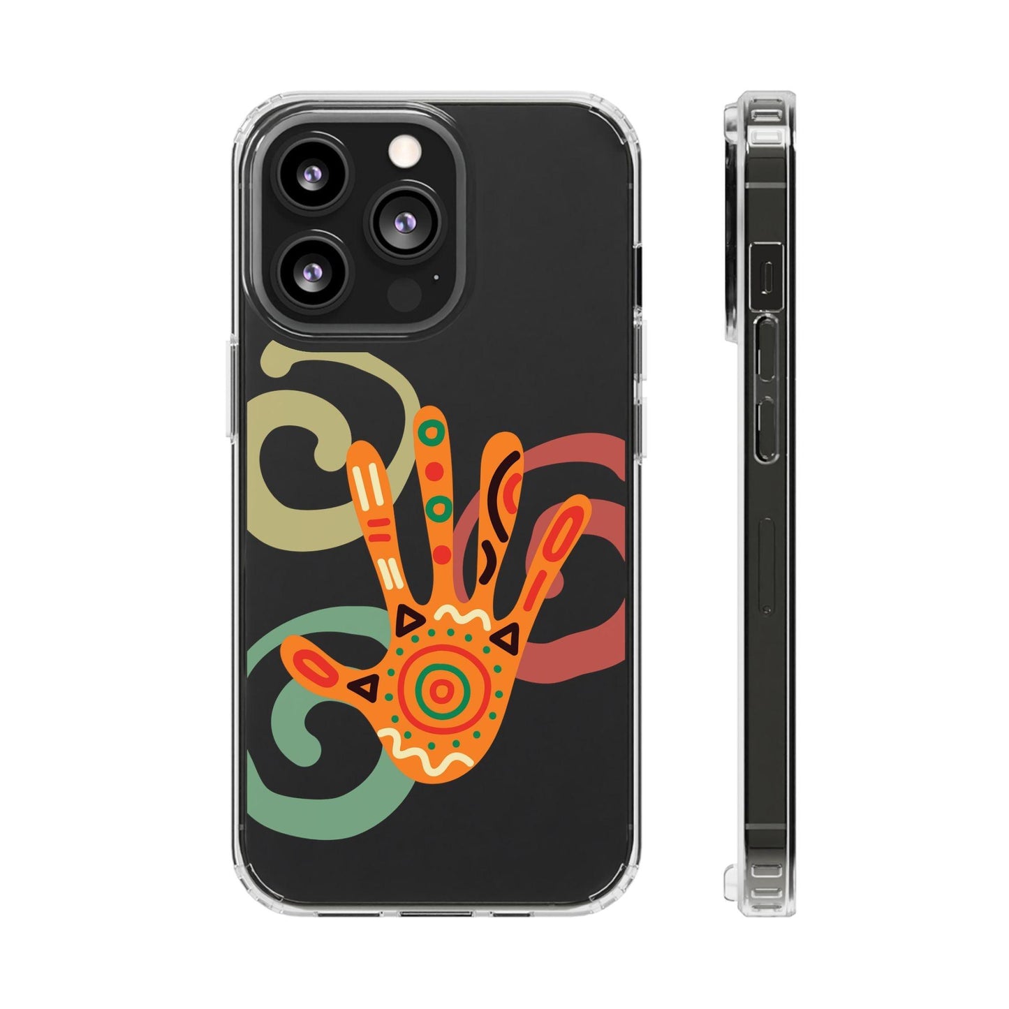 Clear Cases Colorful Hand Print design