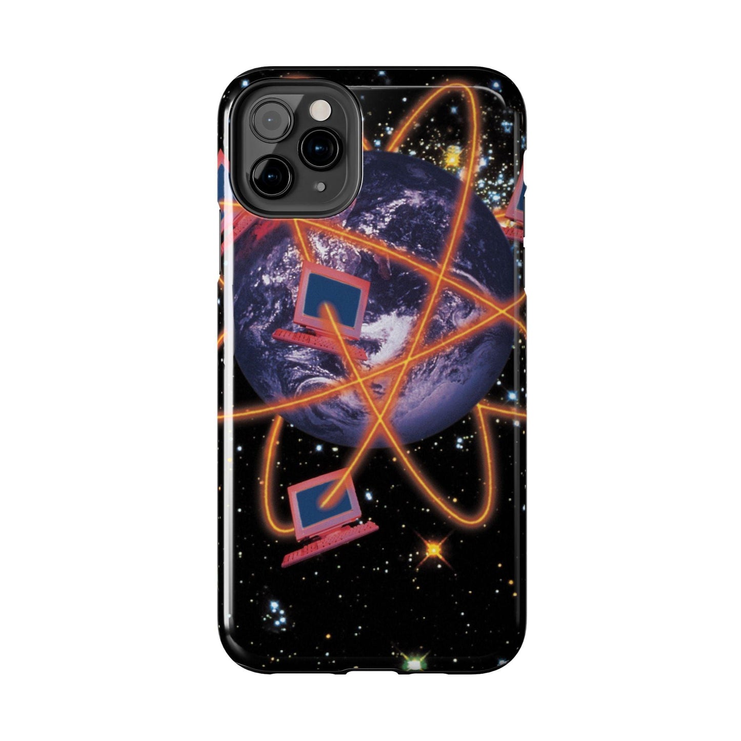 Computer Galaxy Printed With Orbiting Tough Phone Cases