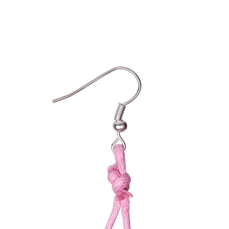 Drop Wax String Pearl and Metal Earrings - Thailand