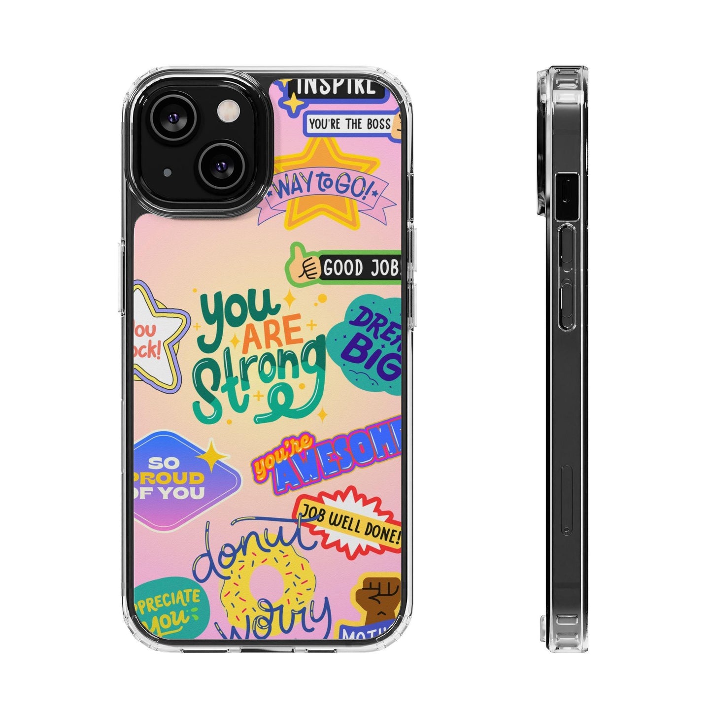 Motivational Stickers Clear Case