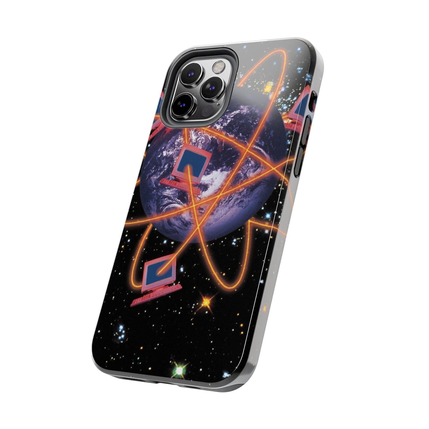 Computer Galaxy Printed With Orbiting Tough Phone Cases