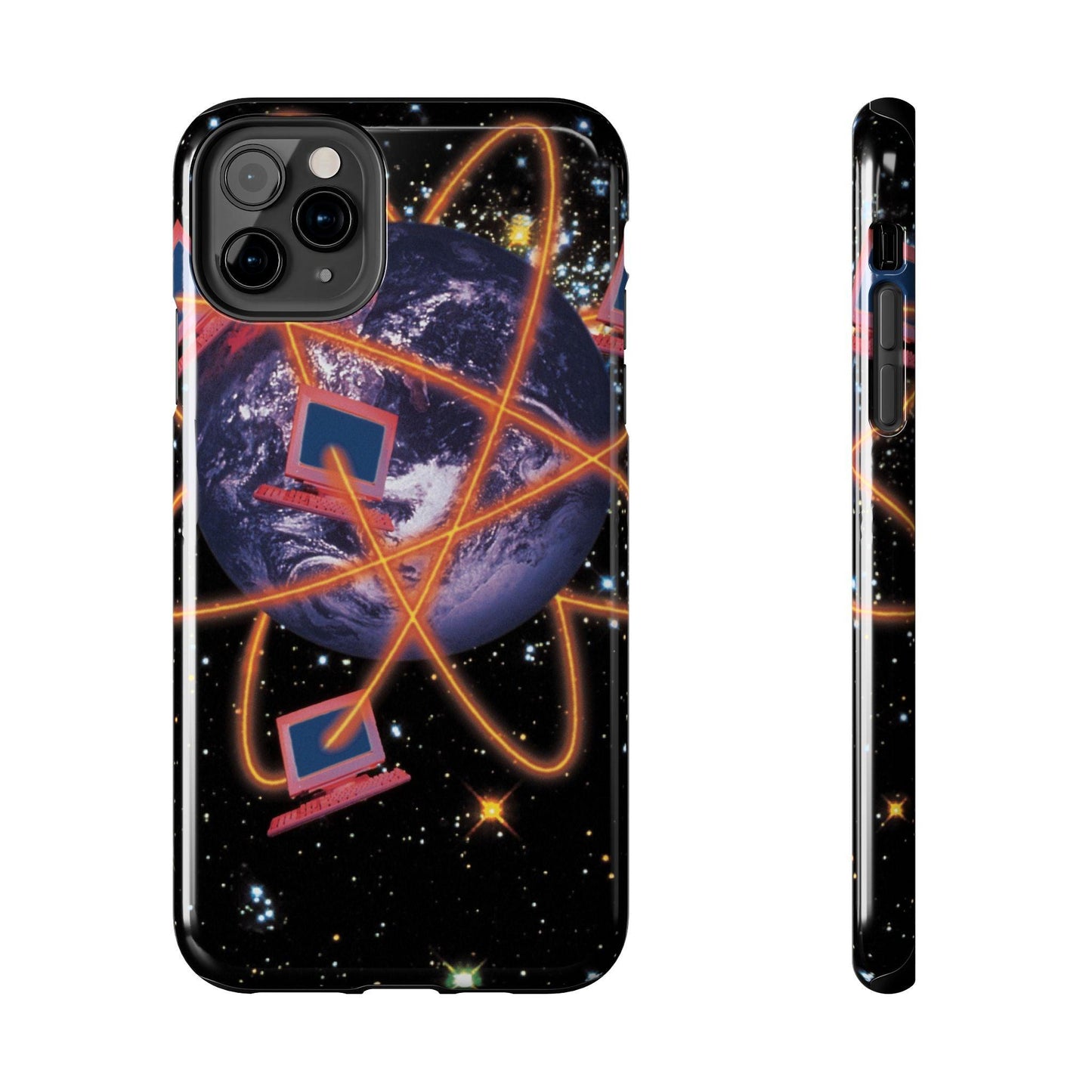Computer Galaxy Printed With Orbiting Tough Phone Cases