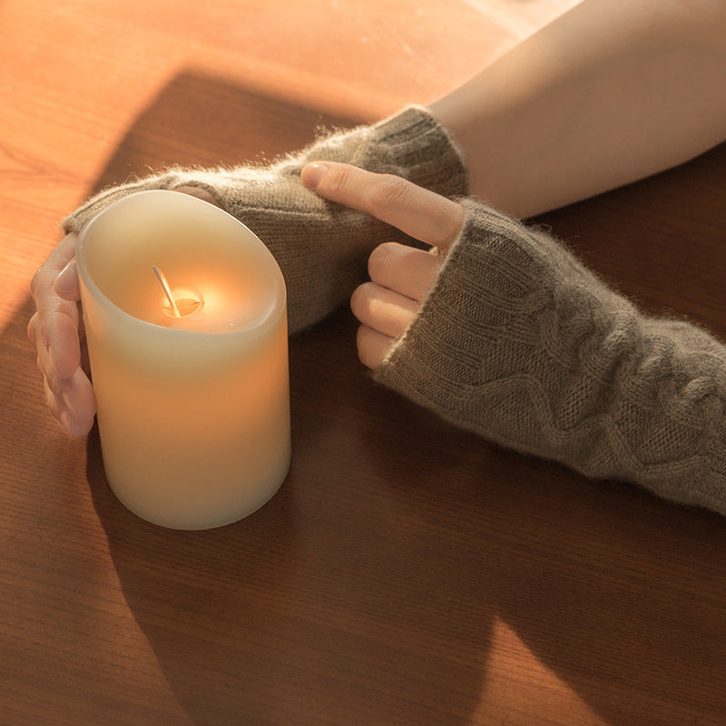 Cashmere Half Finger Twist Gloves