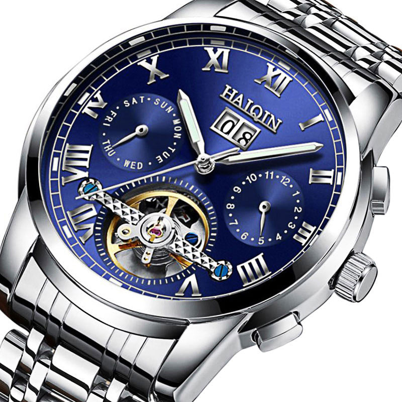 Men's Fashion Luminous Waterproof Skeleton Tourbillon Watch