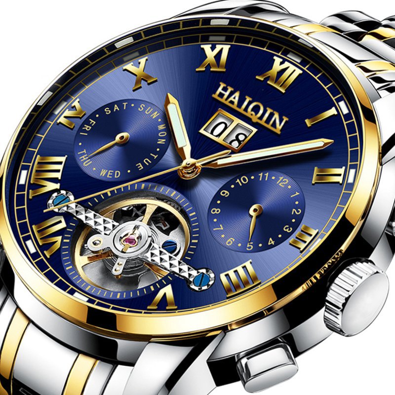 Men's Fashion Luminous Waterproof Skeleton Tourbillon Watch