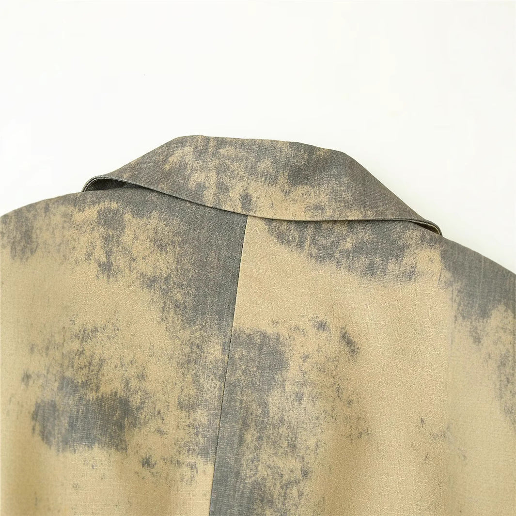 Elegant Printed Long Sleeve Blazer with Style for Women