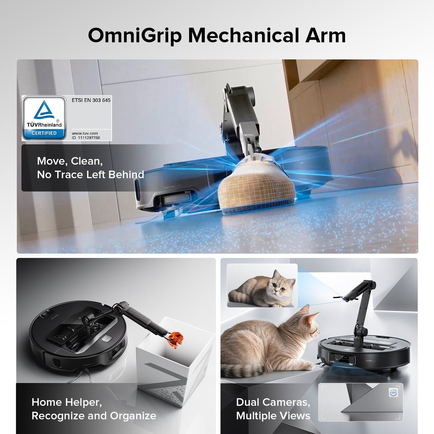 Roborock Saros Z70 Robot Vacuum with OmniGrip™ Mechanical Arm