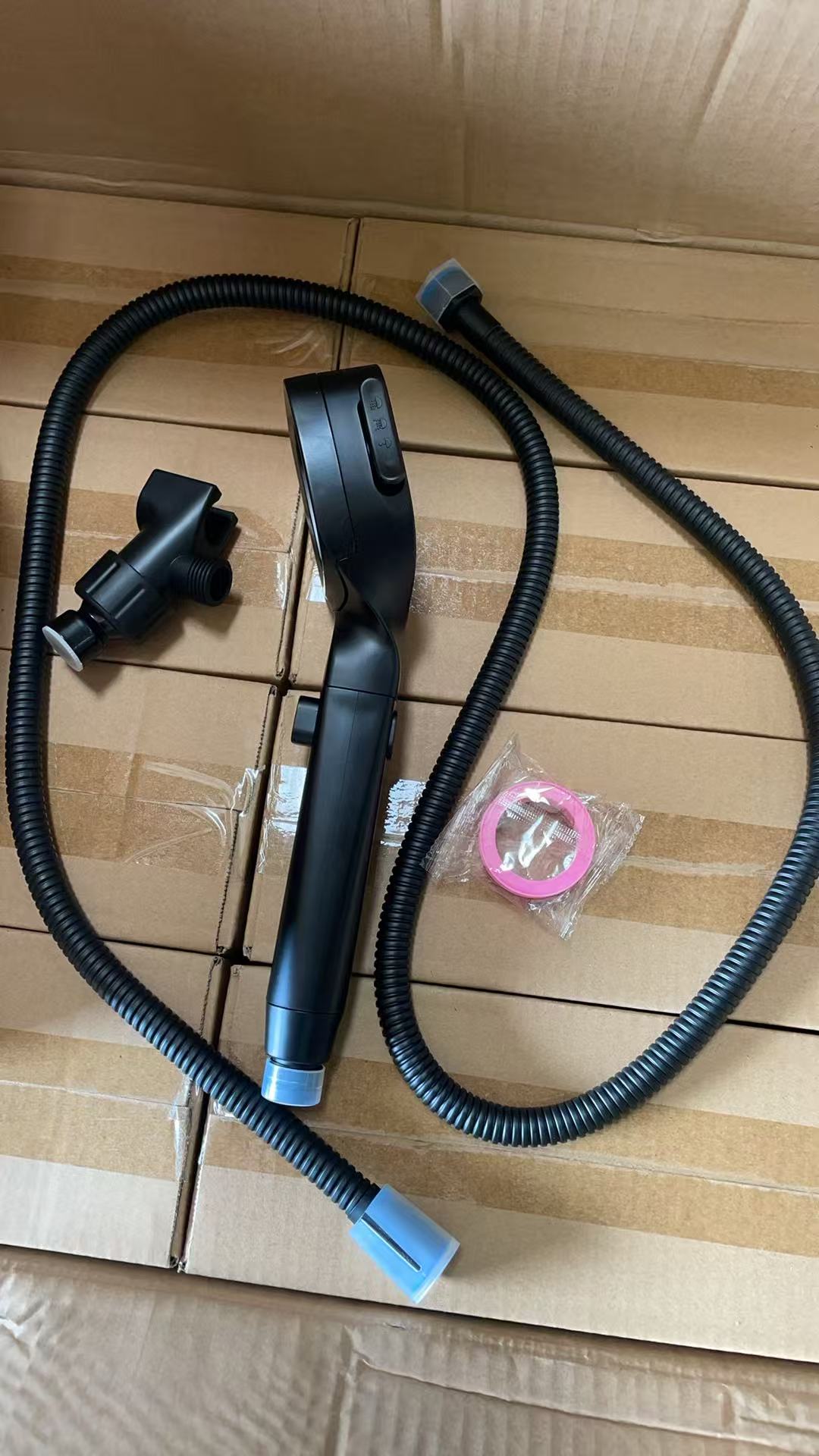 11-Inch Matte Black Shower Head with 59" Hose, 4 Settings & Dual-Outlet High Pressure — Wall-Mounted Handheld Shower