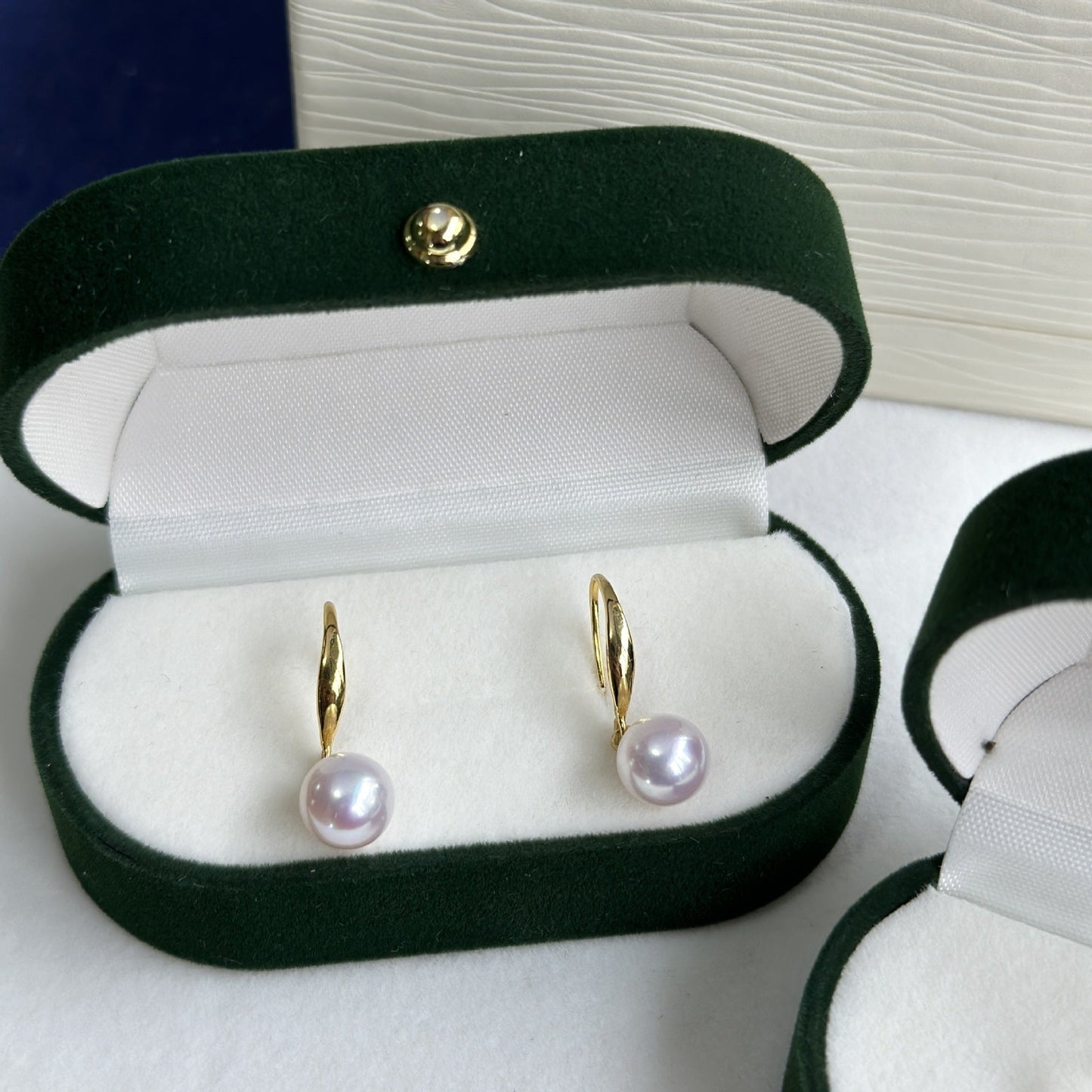925 Yin Su Pearl Stud Earrings Ear Hooks