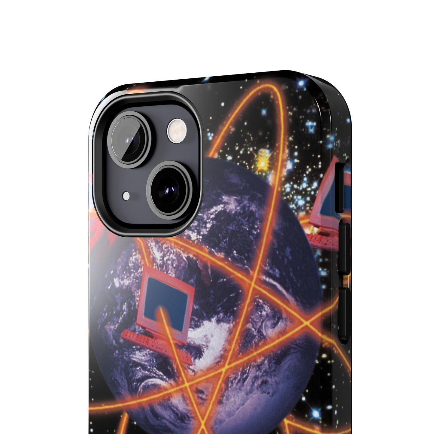 Computer Galaxy Printed With Orbiting Tough Phone Cases