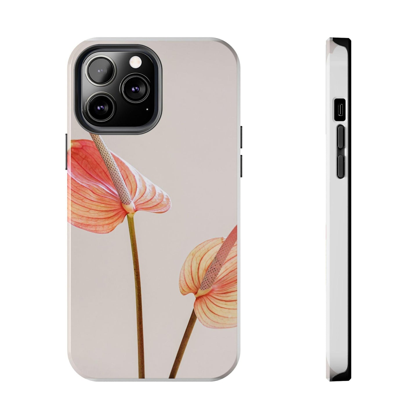 Orange Flower with Leaves Tough Phone Cases