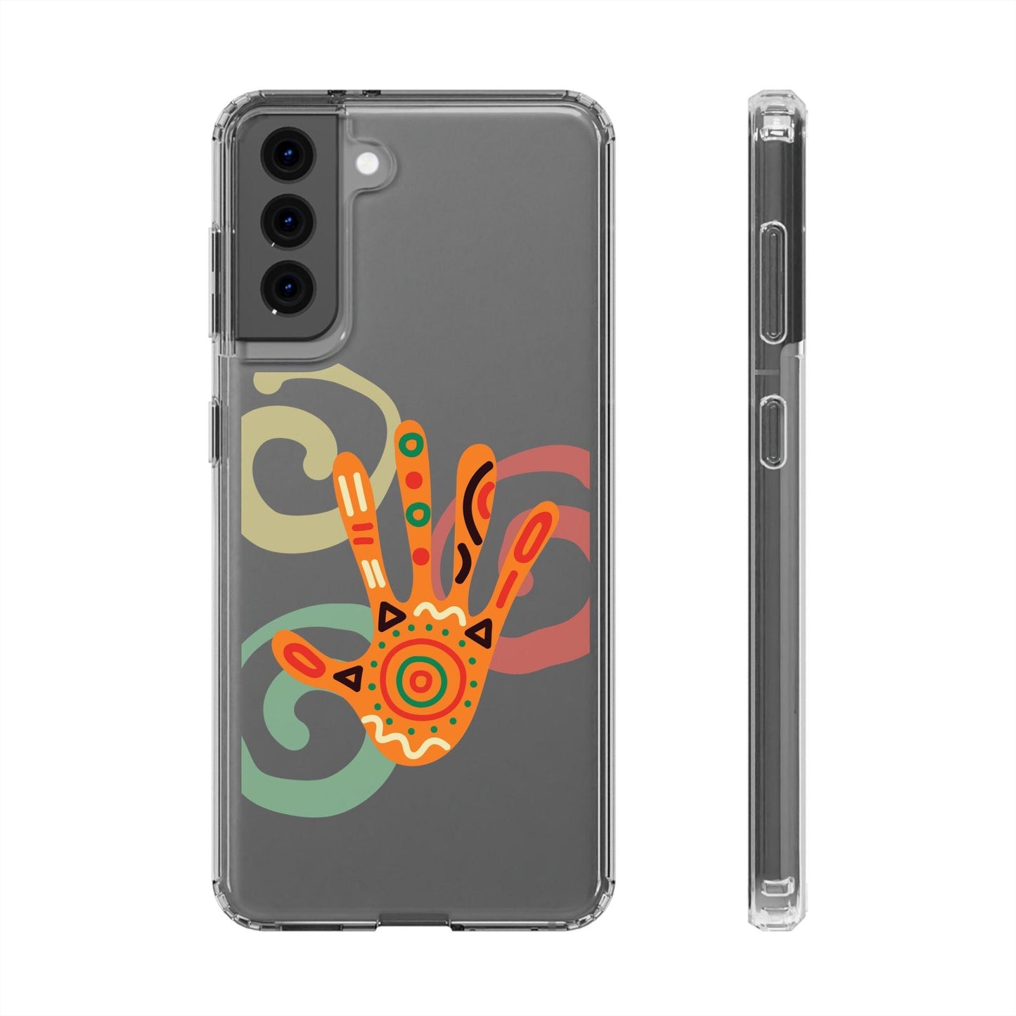 Clear Cases Colorful Hand Print design