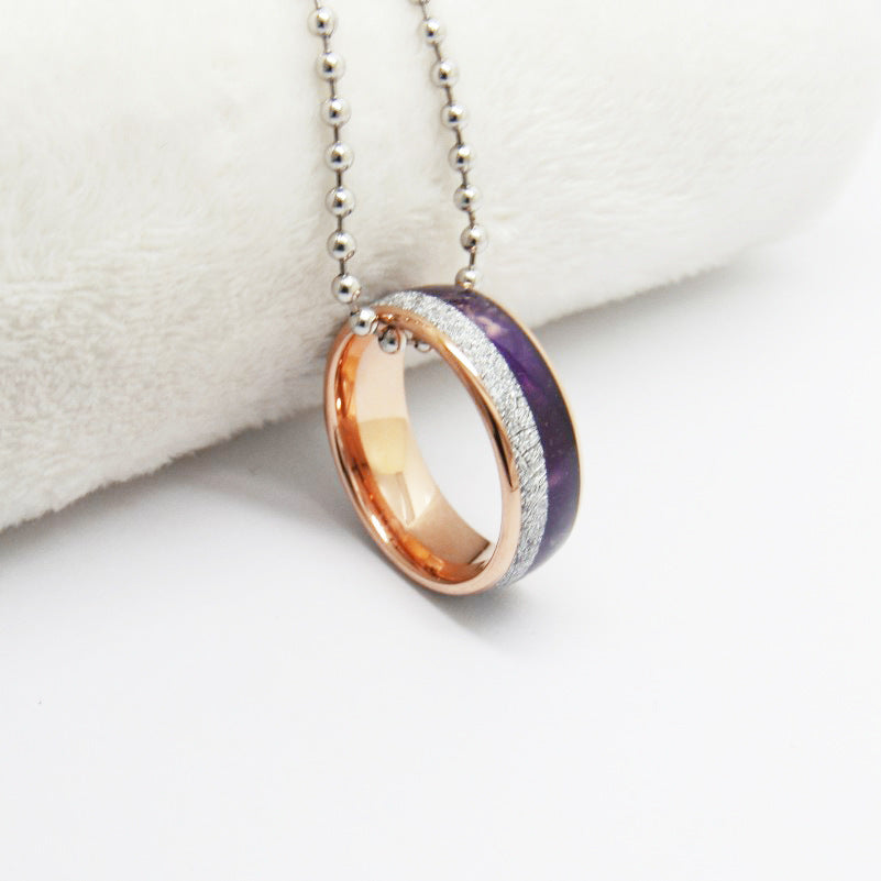 Rose Gold Purple Lapis Lazuli Silver Wire Ring