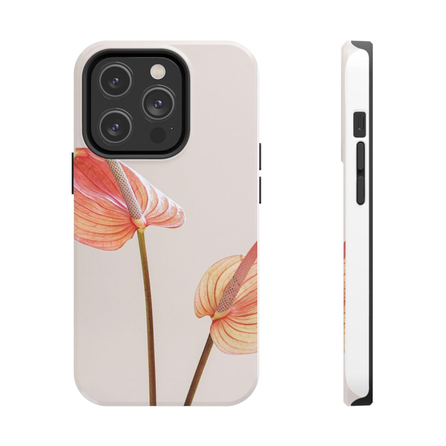 Orange Flower with Leaves Tough Phone Cases