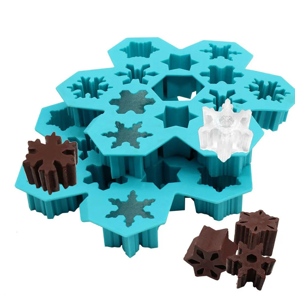 1 PCS Christmas Ice Molds Chocolate Snowflake Cookie Gummies Gummy Silicone Soap Biscuit