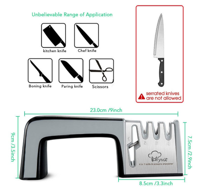 4-in-1 Kitchen Knife Sharpener