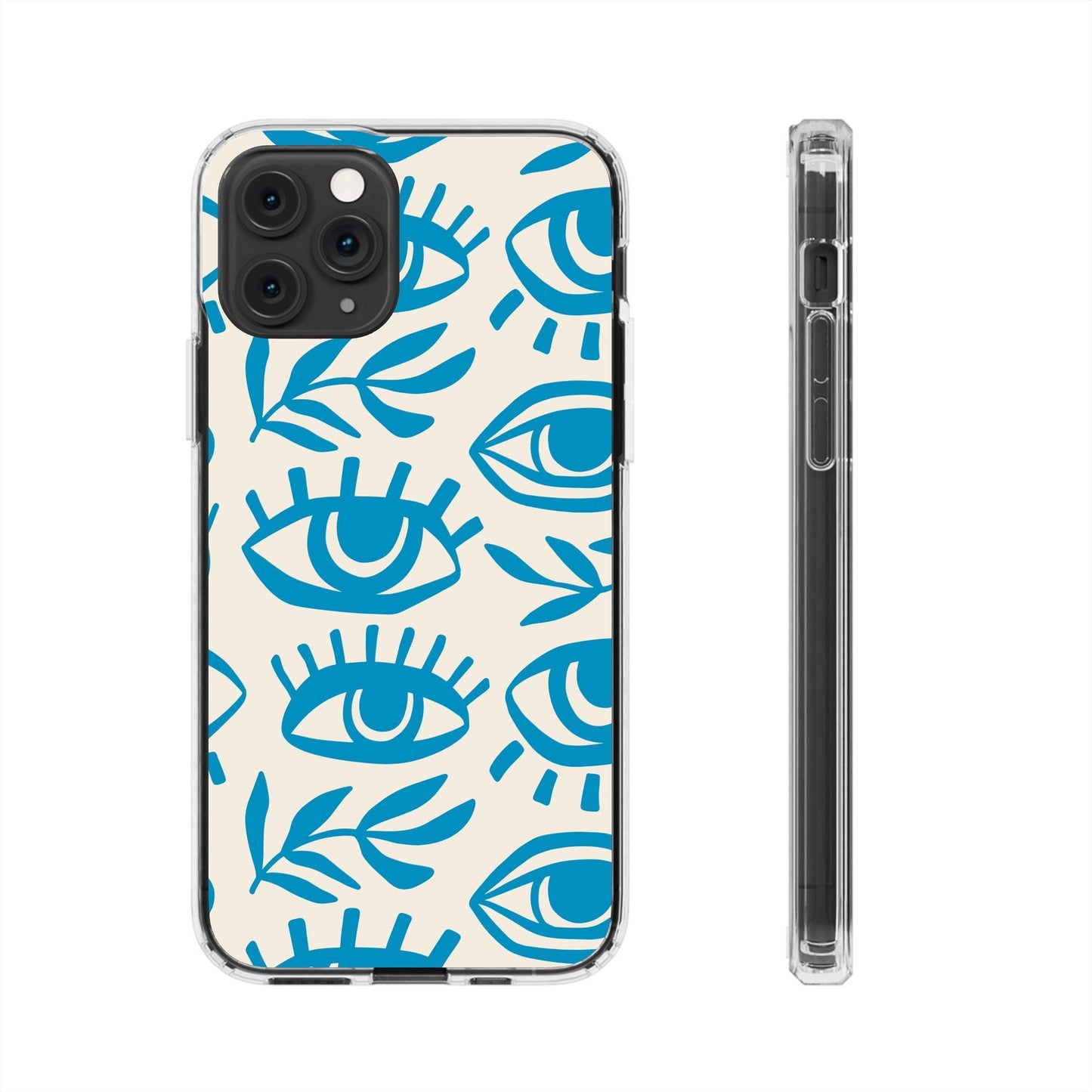 Eyes And Leaves  Pattern Clear Cases