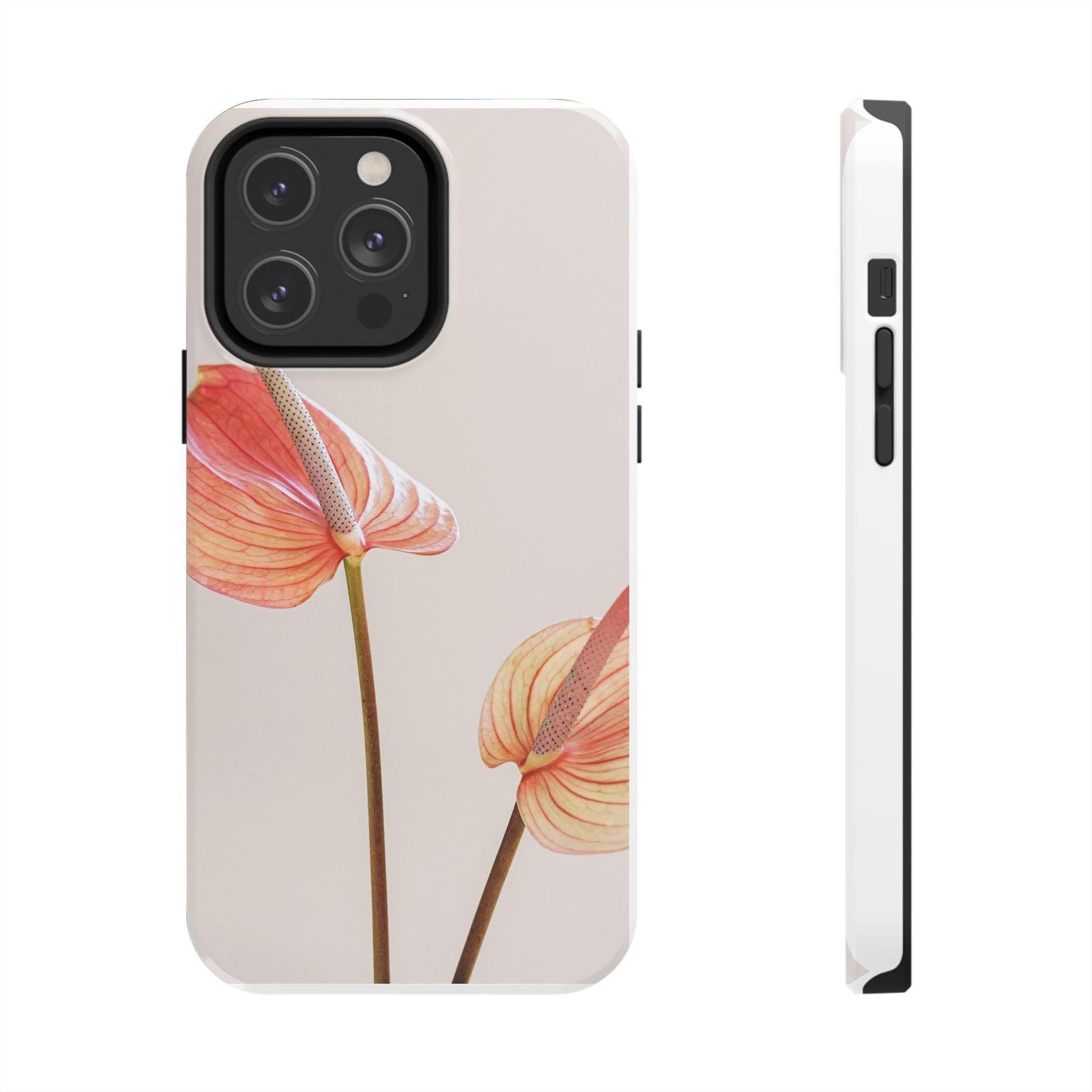 Orange Flower with Leaves Tough Phone Cases