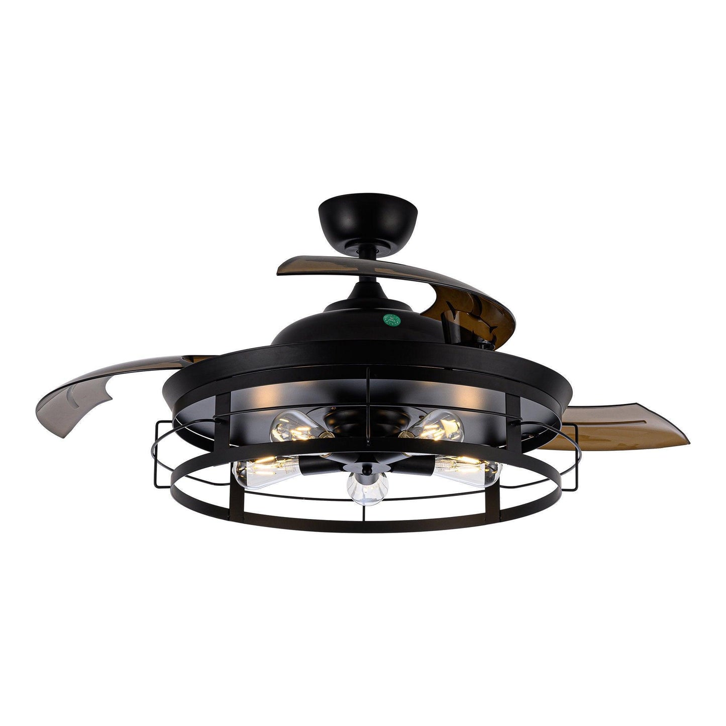 52" Industrial Downrod Mount Ceiling Fan With Lighting And Remote Control