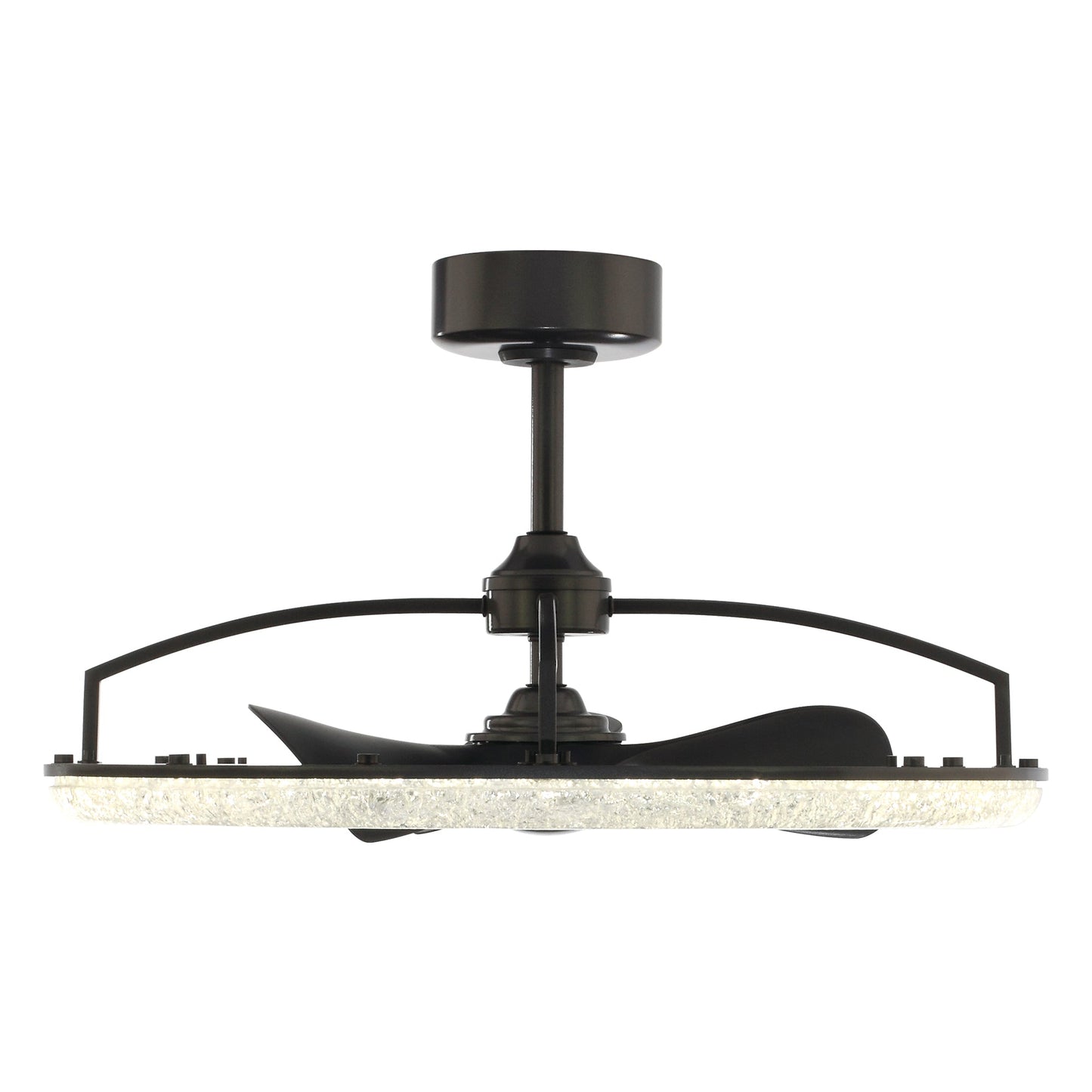 Perimost 32 Inch Black Downrod Mount Luxury Fandelier with Light and Remote Control