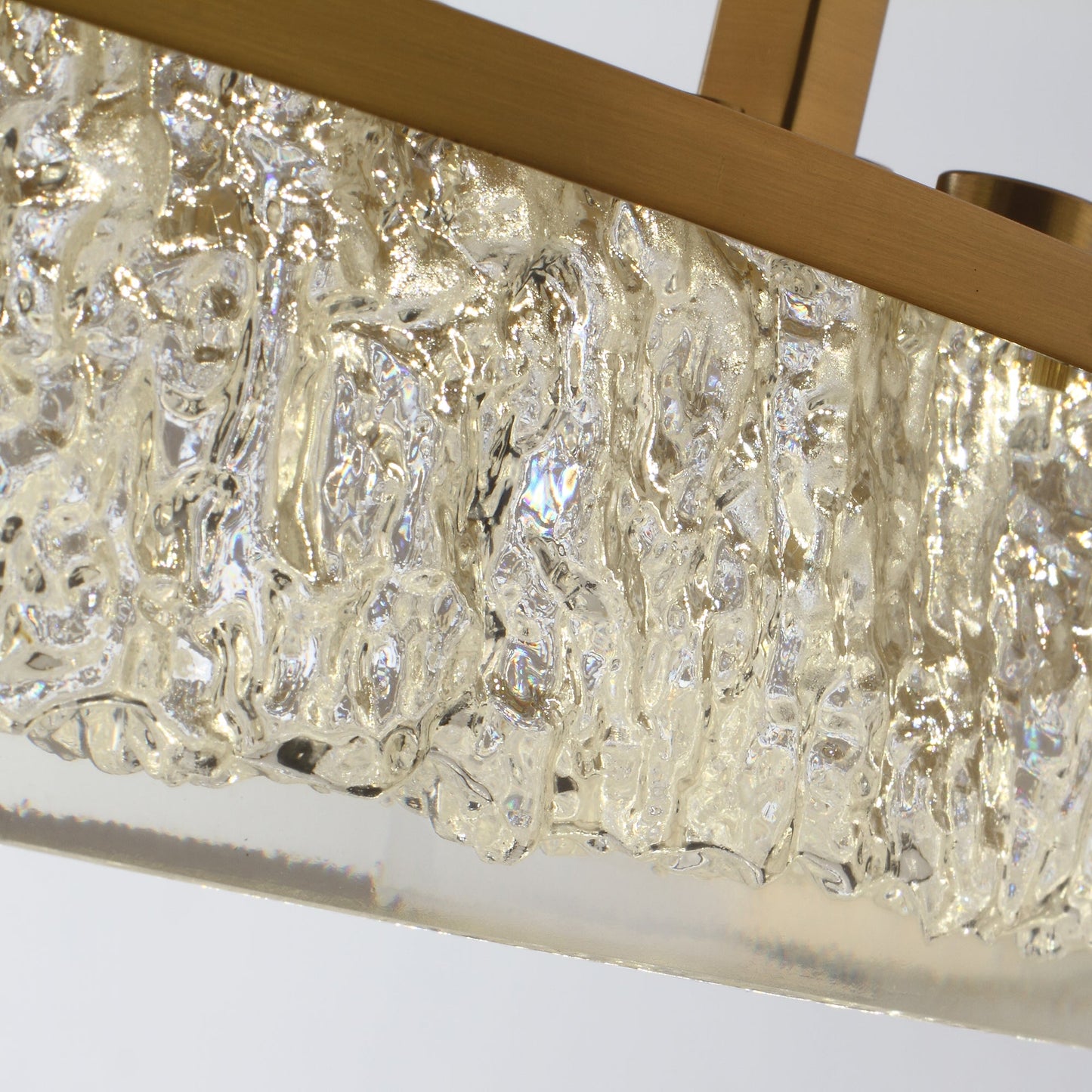 Perimost 32 Inch Andrea Electroplated Golden Luxury LED Fandelier with Remote Control