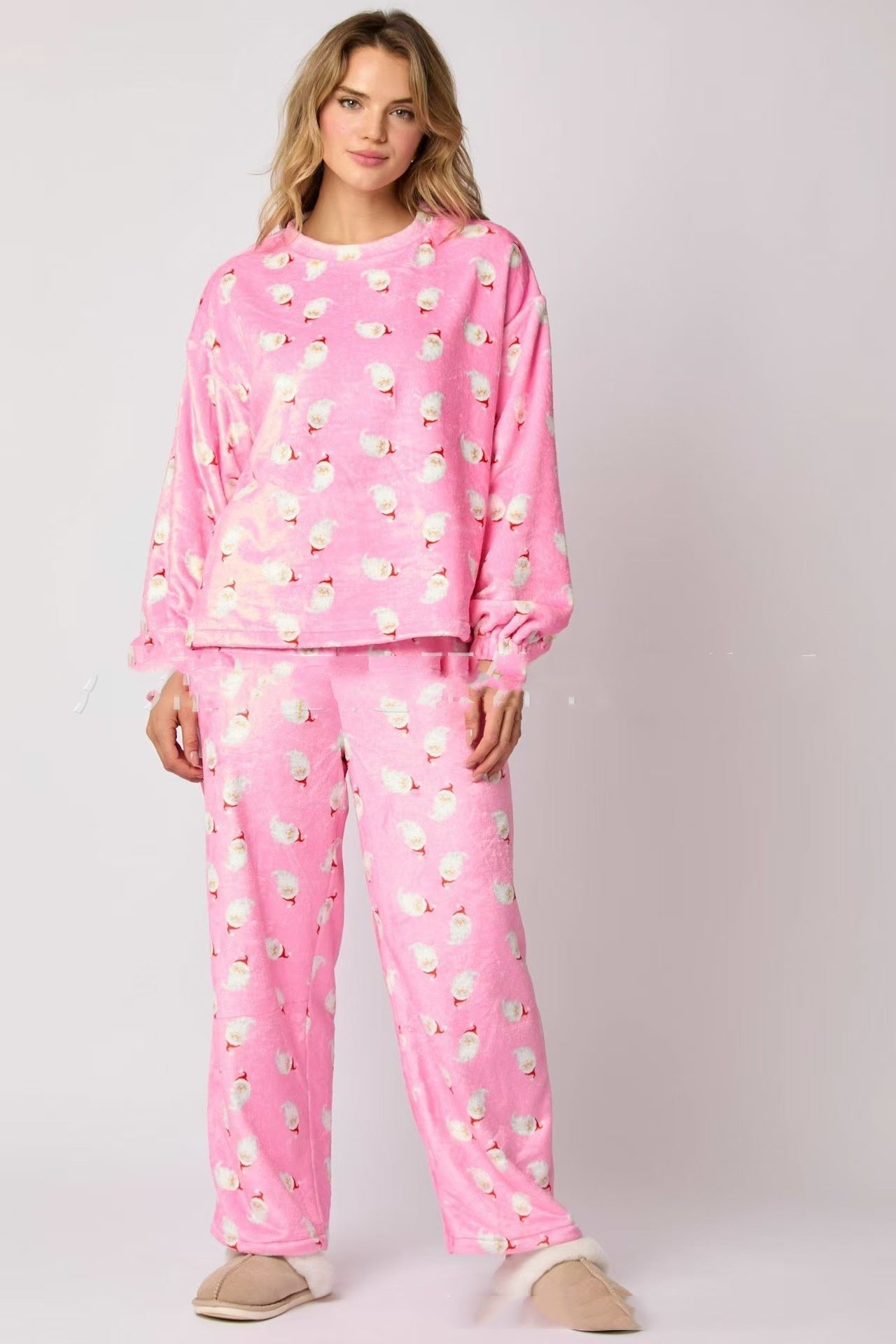 2024 Women's Santa Flannel Pajama Set