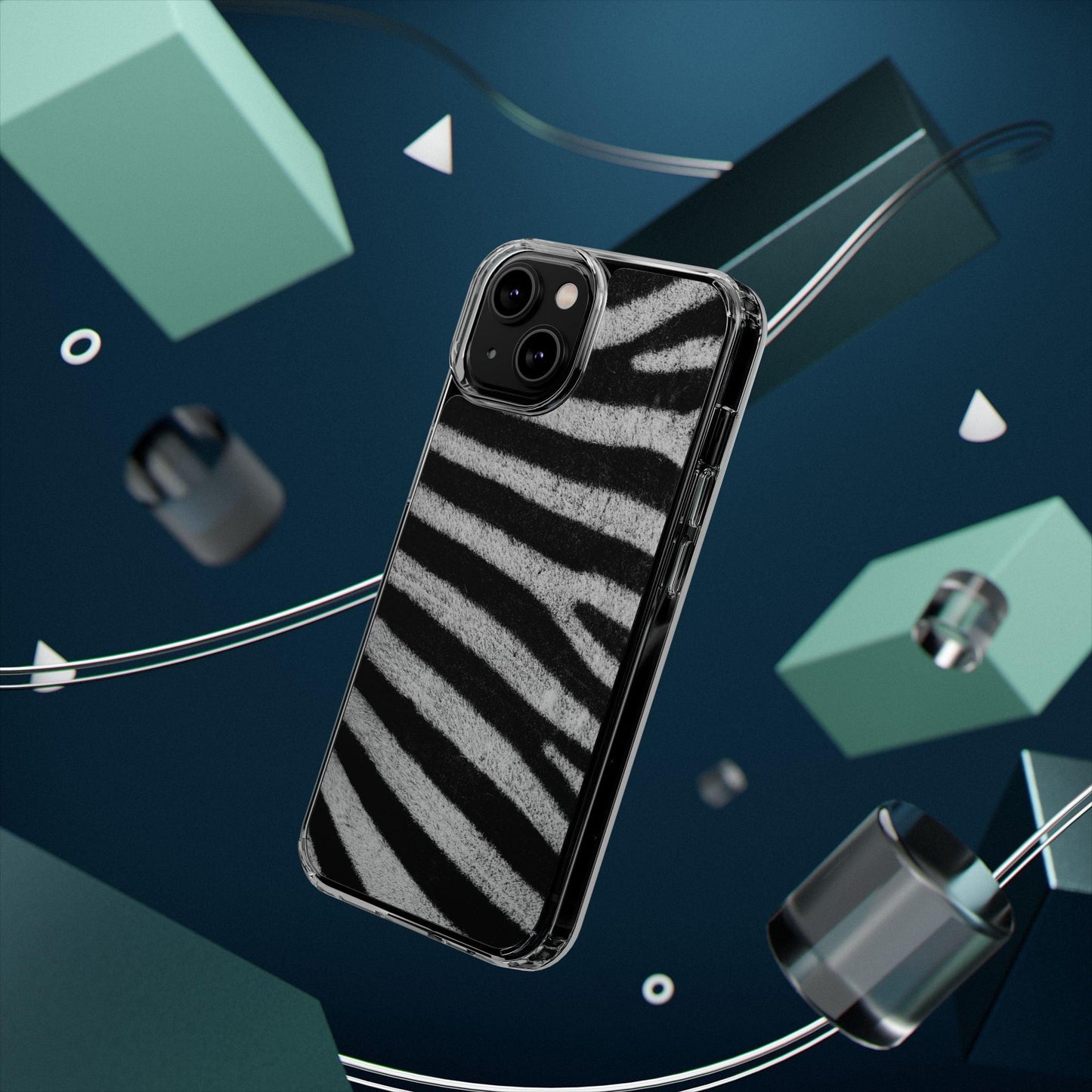 Clear Cases Black and White Zebra Stripes