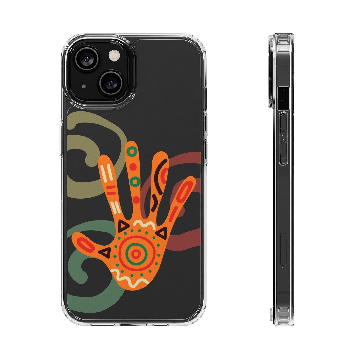 Clear Cases Colorful Hand Print design