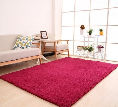Fluffy White Plush Carpet