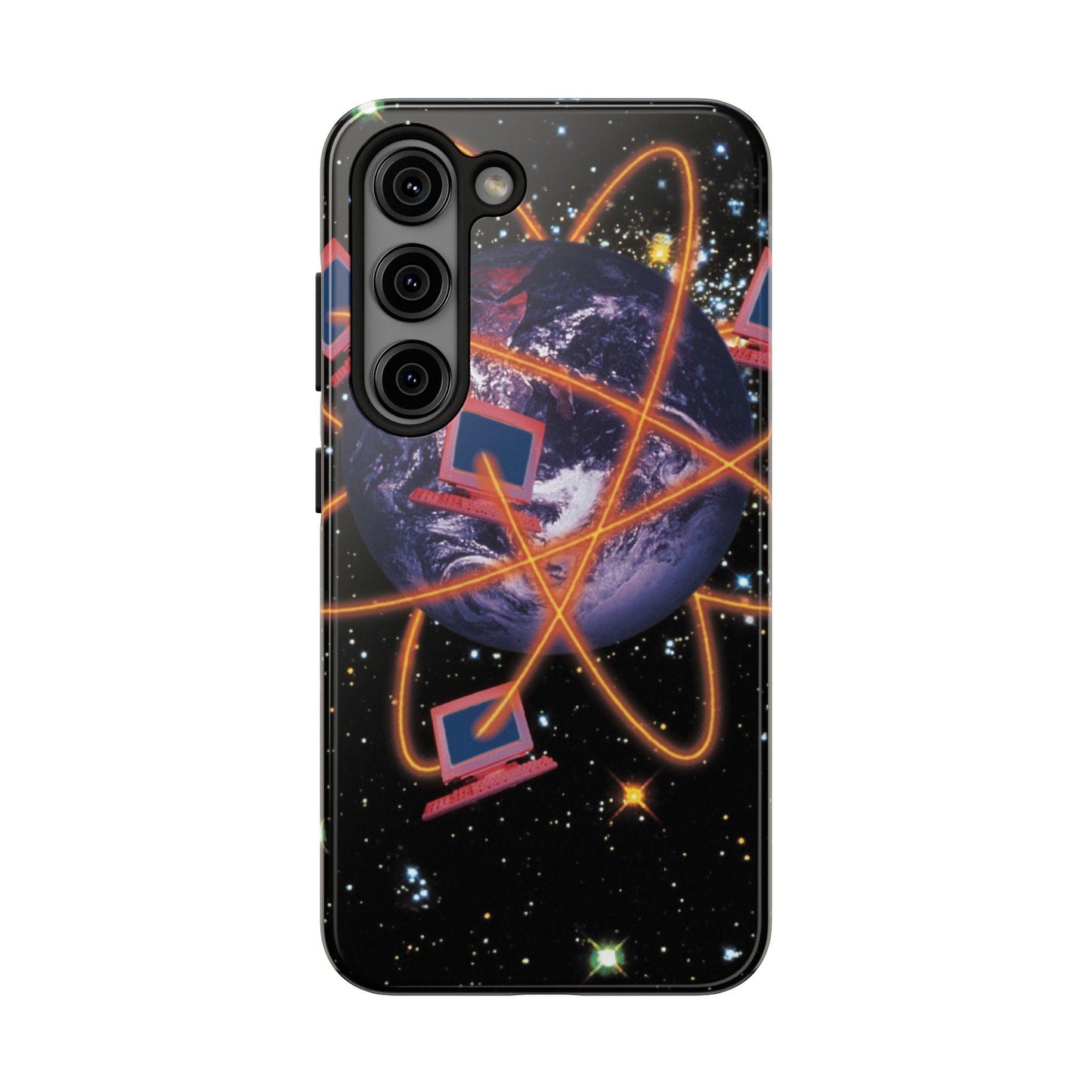 Computer Galaxy Printed With Orbiting Tough Phone Cases