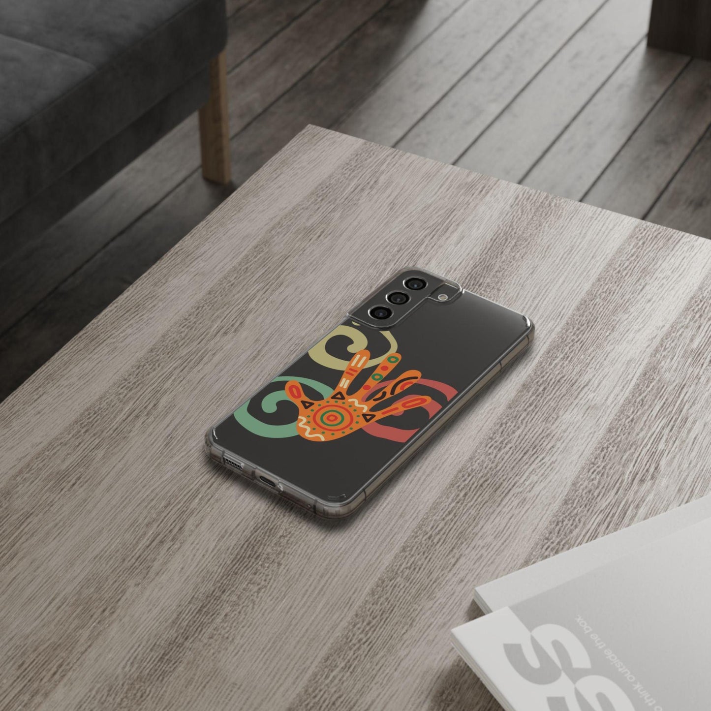 Clear Cases Colorful Hand Print design
