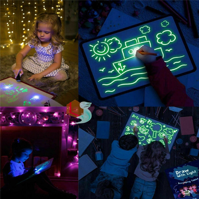 Draw With Light Fun  Glowing Paint Glow Light Tablet Draw With Light Fun And Developing Toy