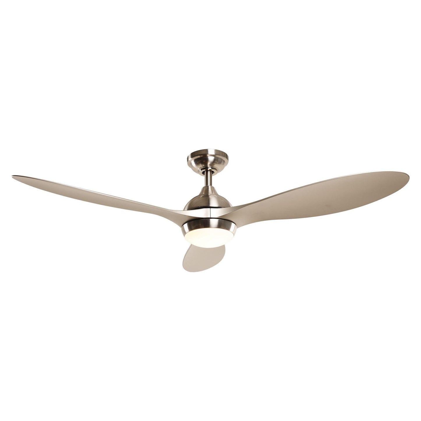 56" Bernardino Indoor Brushed Nickel Downrod Mount Chandelier Ceiling Fan With Light Kit And Remote Control