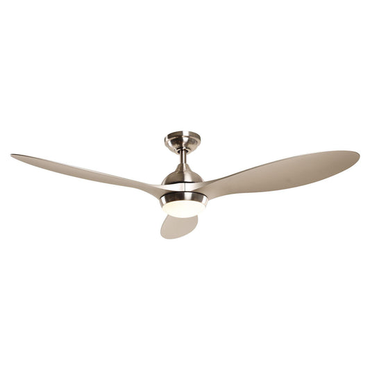 56" Bernardino Indoor Brushed Nickel Downrod Mount Chandelier Ceiling Fan With Light Kit And Remote Control