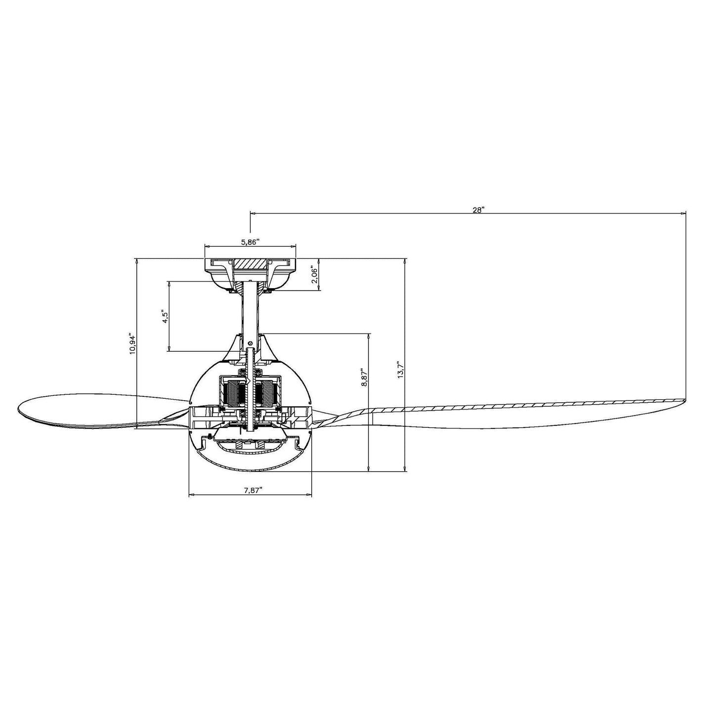 56" Bernardino Indoor Brushed Nickel Downrod Mount Chandelier Ceiling Fan With Light Kit And Remote Control