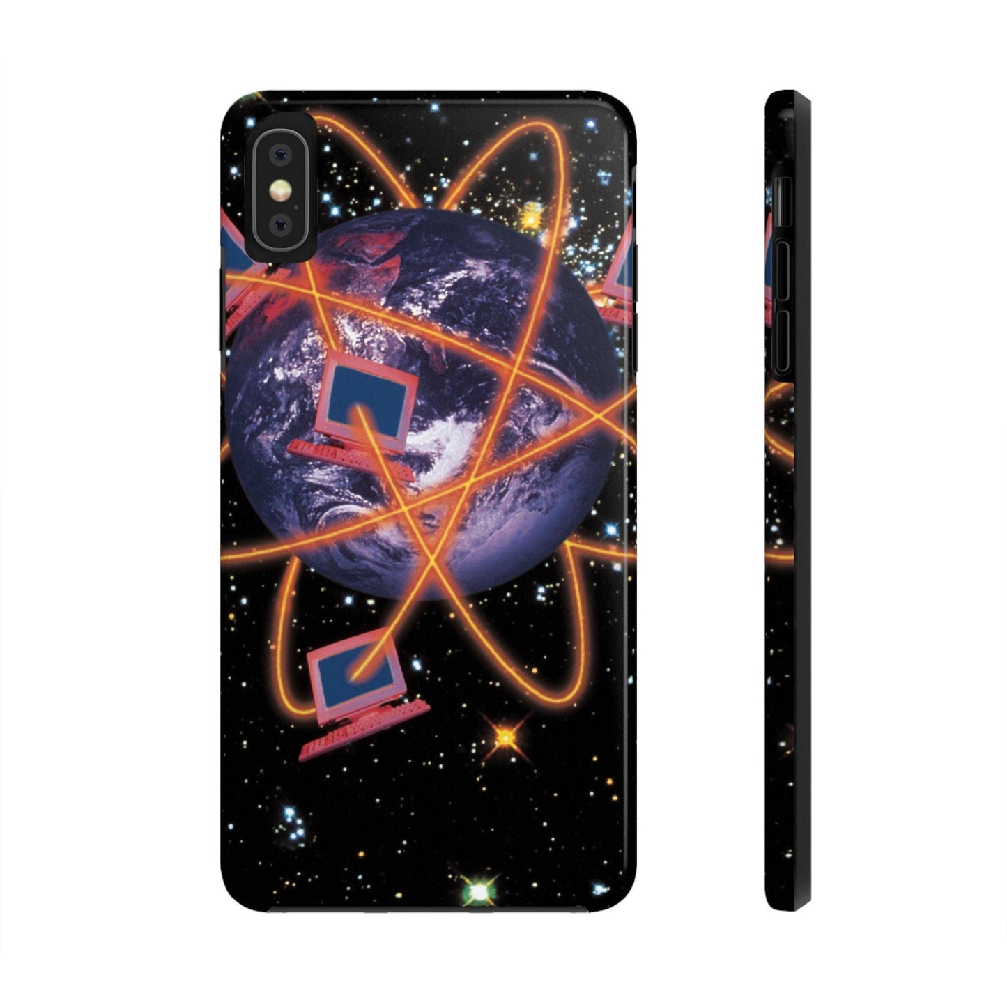 Computer Galaxy Printed With Orbiting Tough Phone Cases