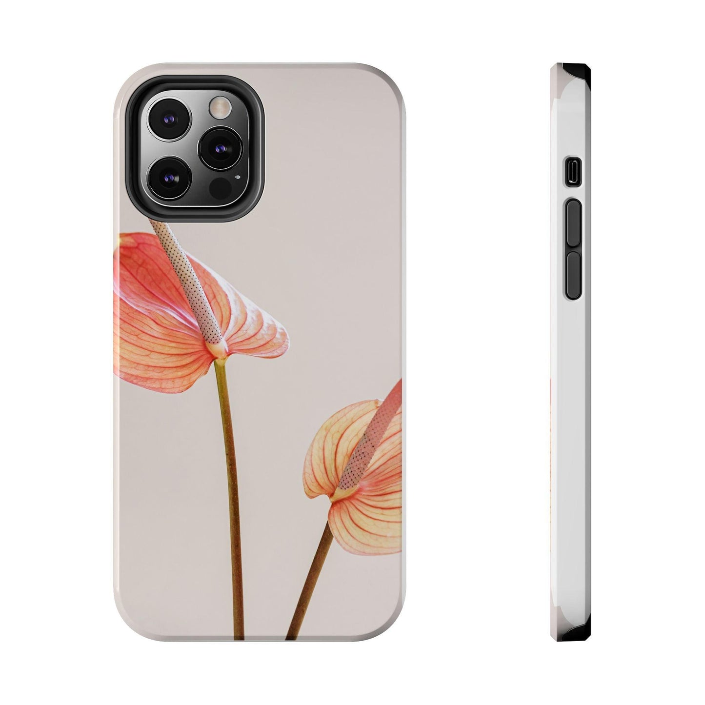 Orange Flower with Leaves Tough Phone Cases