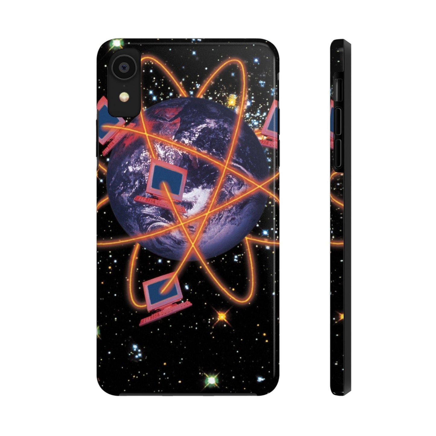 Computer Galaxy Printed With Orbiting Tough Phone Cases