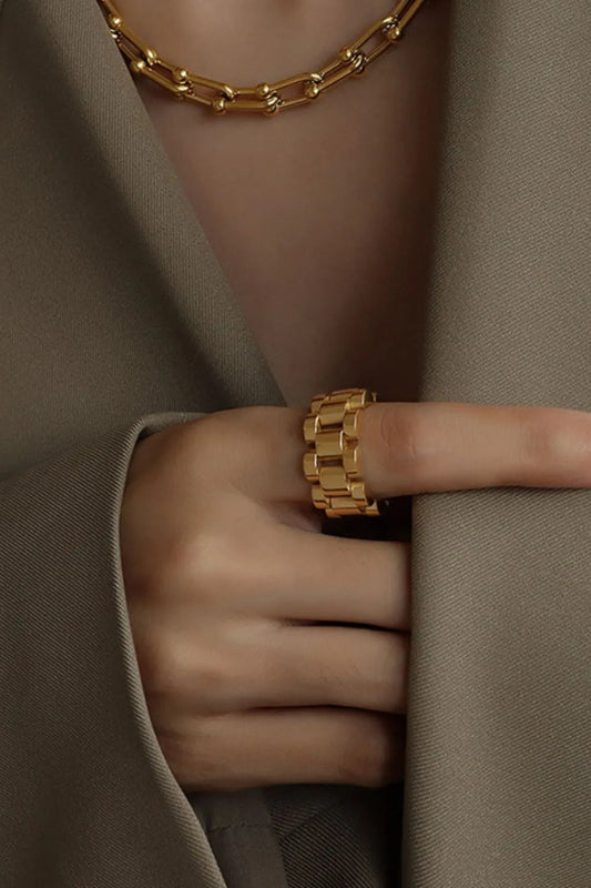 18K Gold-Plated Titanium Steel Ring