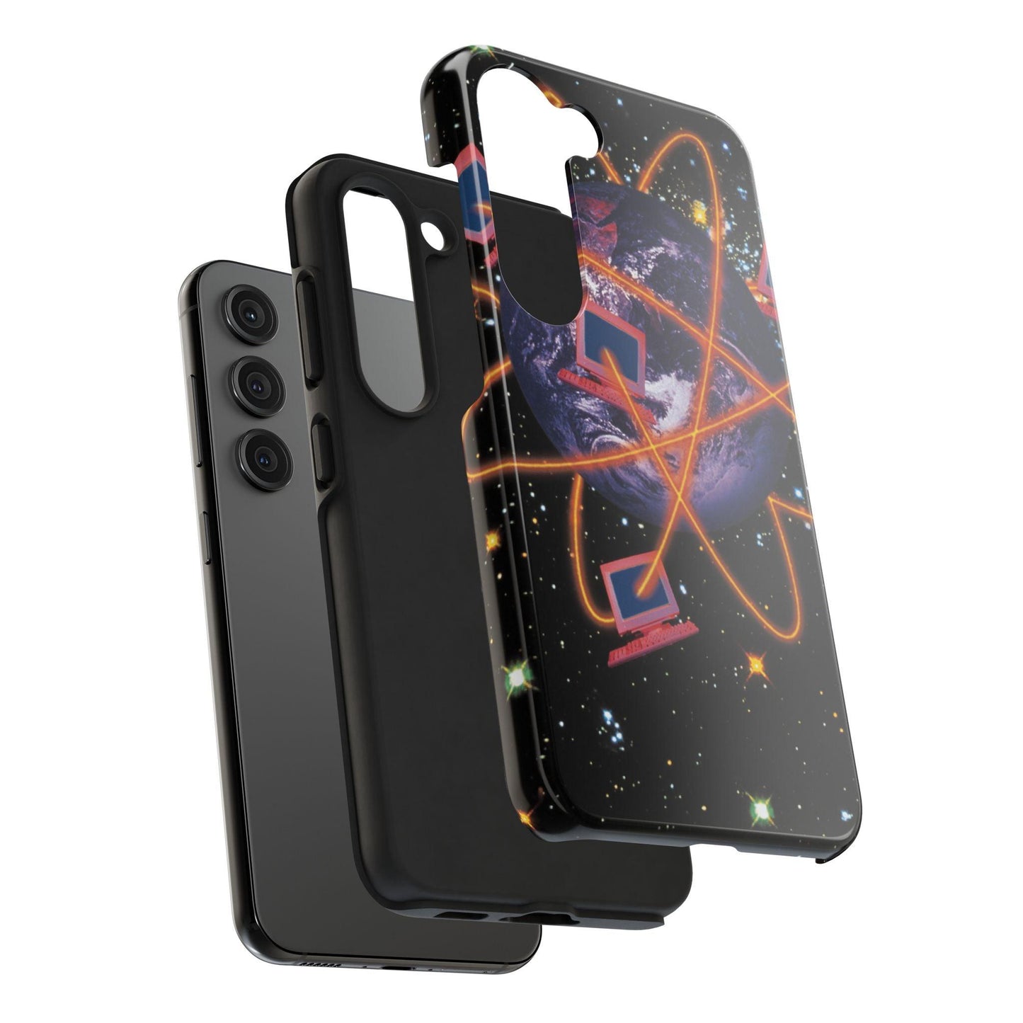 Computer Galaxy Printed With Orbiting Tough Phone Cases