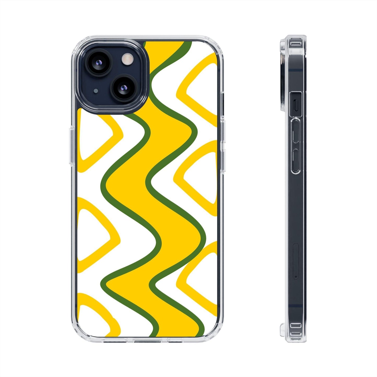 Bright Yellow Abstract With Shape Clear Cases