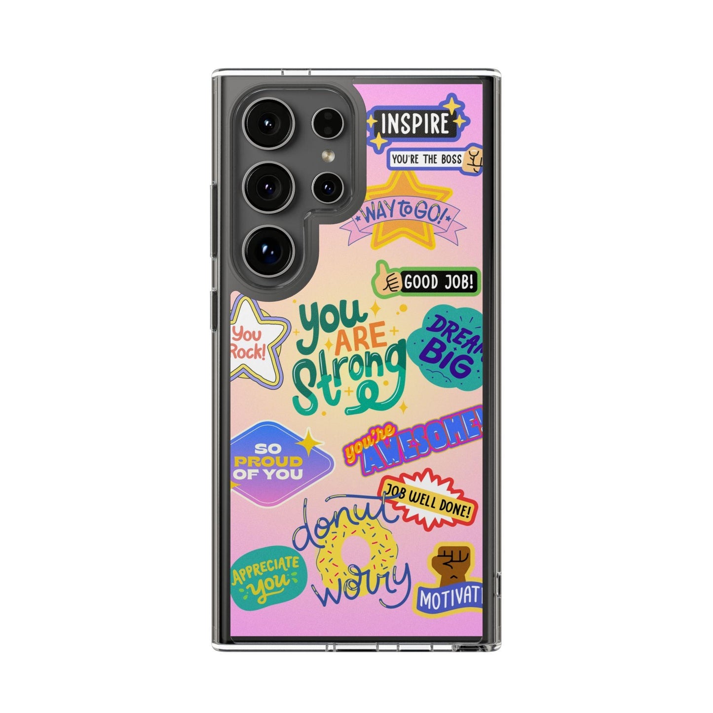 Motivational Stickers Clear Case