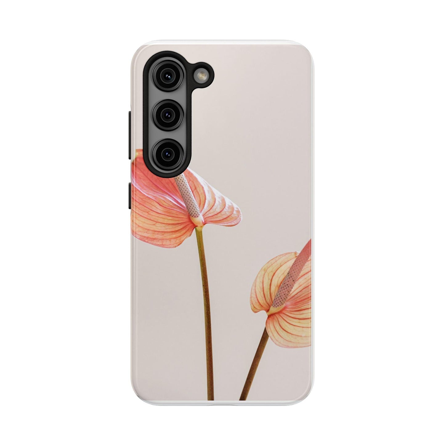 Orange Flower with Leaves Tough Phone Cases