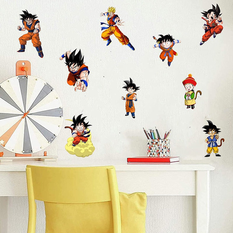 Dragon Ball Wall Sticker Wukong Saiya Decorative Painting Children's Room PVC Decorative Cartoon Sticker
