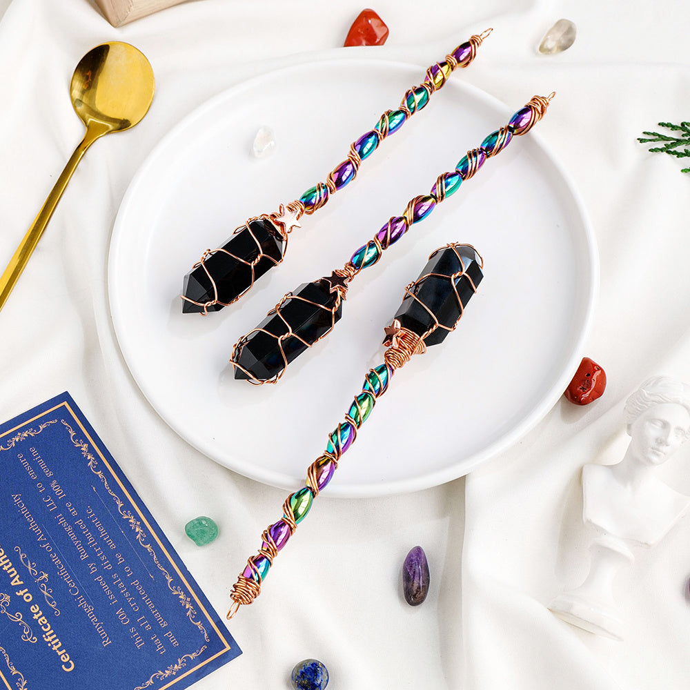 Obsidian Double-Pointed Scepter Pendant