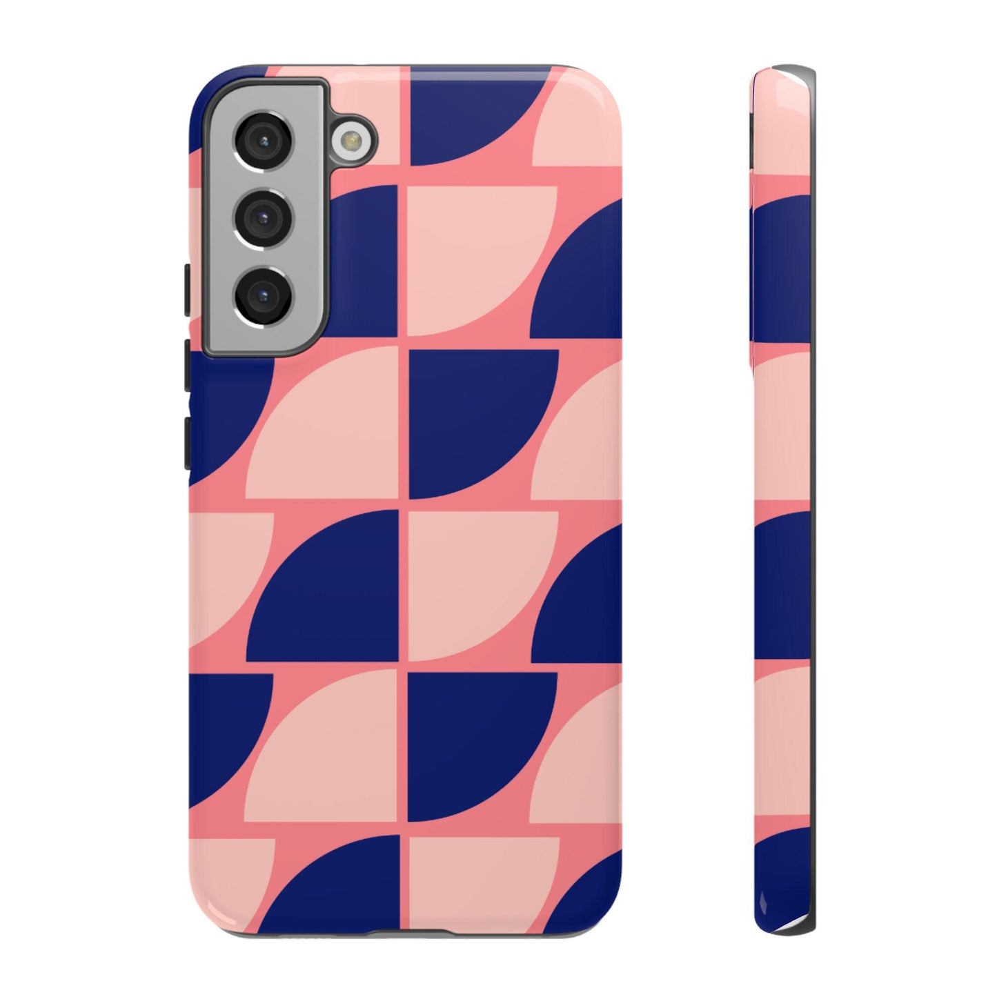 Samsung Tough Phone Case – Pink and Blue Pattern, Durable Protection, Sleek Design