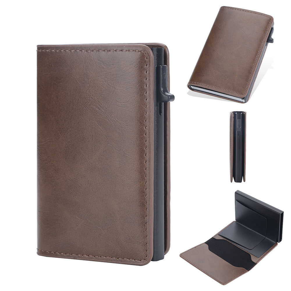 Men's Crazy Horse Leather Card Clamp