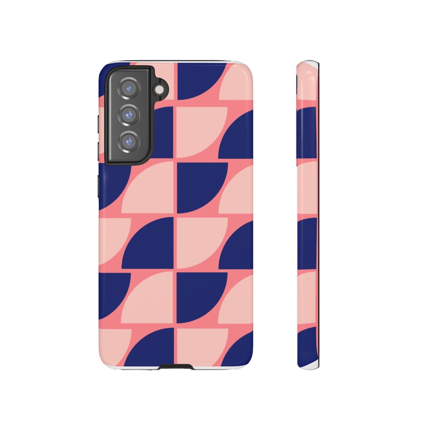 Samsung Tough Phone Case – Pink and Blue Pattern, Durable Protection, Sleek Design